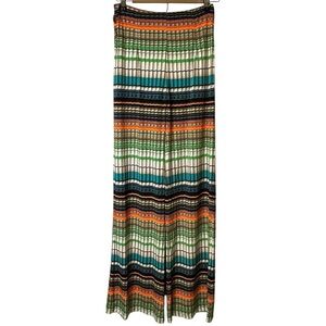 The Sang Multi Striped Plaid Colorful Wide Leg‎ Pants Festival Boho SP4621 NWT S